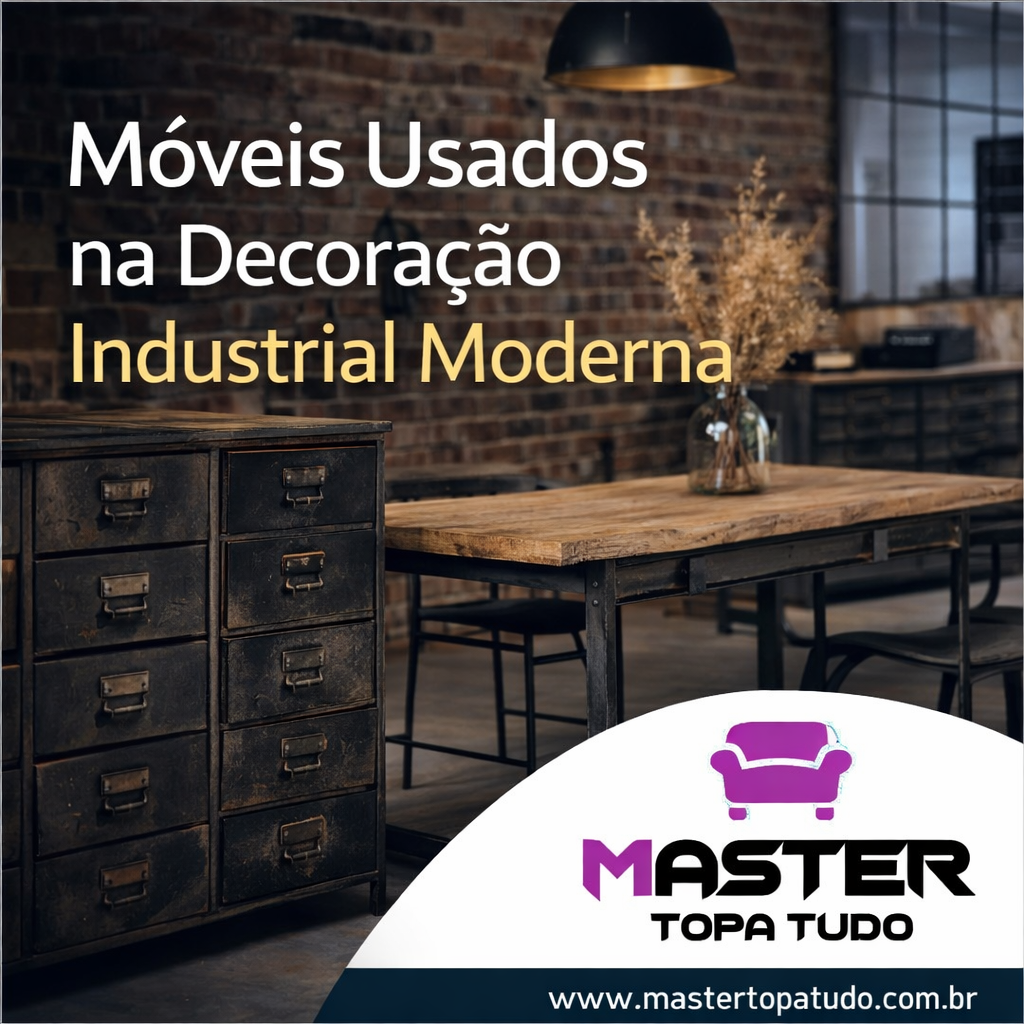 Móveis usados na decoração industrial moderna
