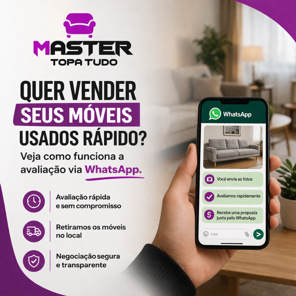 Quer vender seus móveis usados rápido Veja como funciona a avaliação via WhatsApp